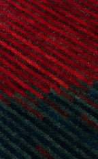 Orient Bordo Turkuaz Çok Renkli Modern Geometrik Desenli Lyocell Modern Halı El Emeği Salon Halısı - Bordo