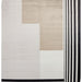 Riviera Modern Asimetrik Geometrik Desenli Krem Siyah Altın Rengi Viskon Polyester Şık Salon Halısı