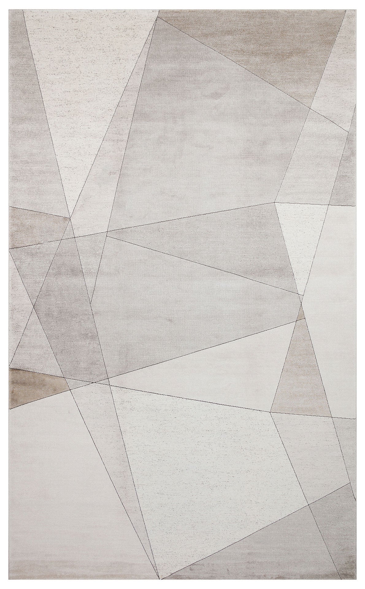 Riviera Modern Geometrik Desenli Vizon Krem Viskon Polyester Minimal Şık Yatak Odası Salon Halısı