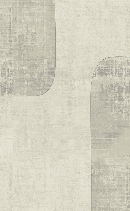 Riviera Modern Geometrik Desenli Krem Gri Viskon Polyester Minimal Şık Yatak Odası Salon Halısı