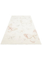 Petit Colorful Butterfly Patterned, Dust-Free, Soft Textured, Machine Washable Children's Room Rug - Green