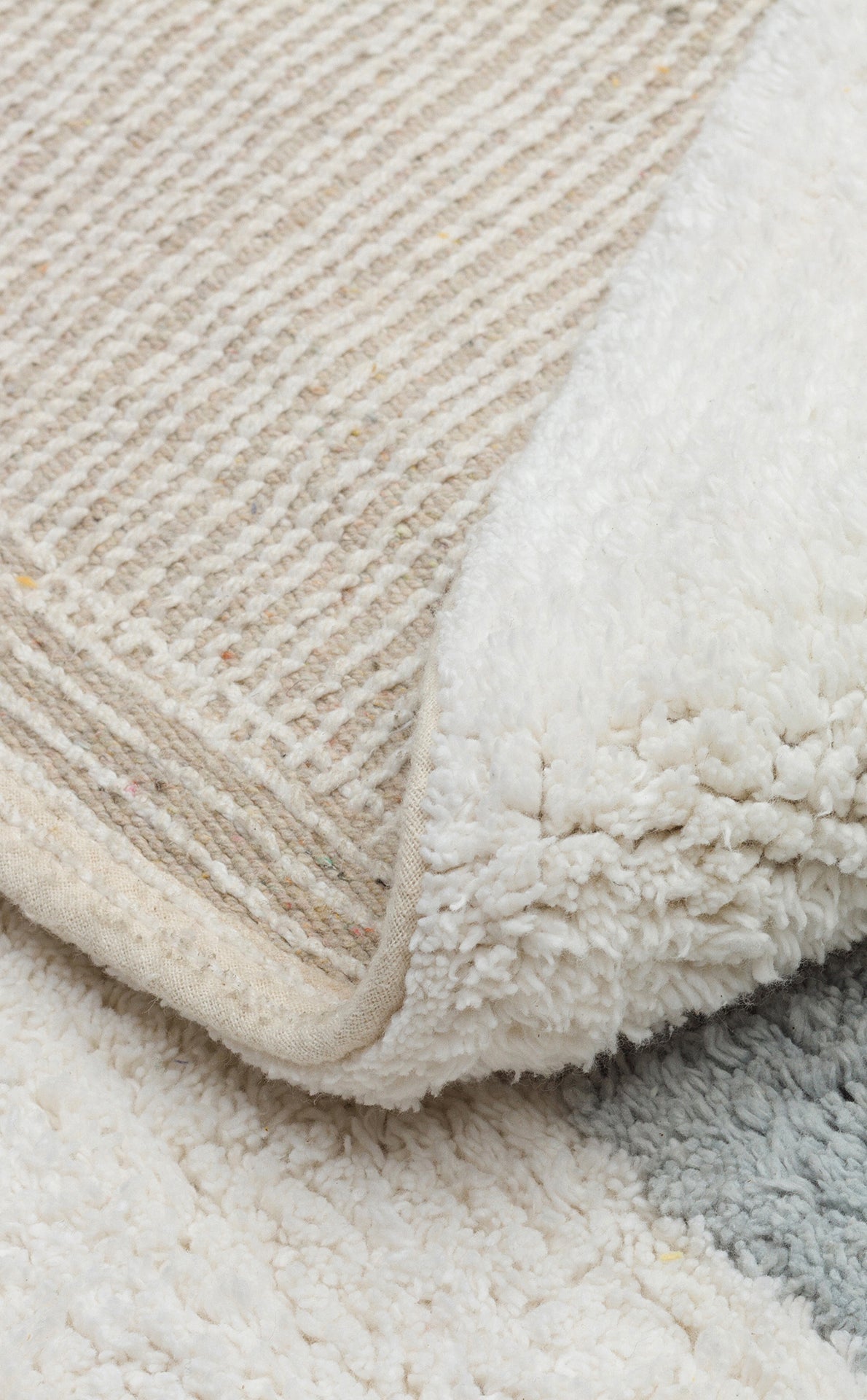 Bonny Gökkuşağı Desenli Yuvarlak Çocuk Odası Halısı Yıkanabilir Kaydırmaz Taban Yumuşak Yüzeyli - Bej