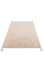 Bonny Plain Beige Minimalist Washable Non-Slip Soft Surface Children's Room Rug - Pink