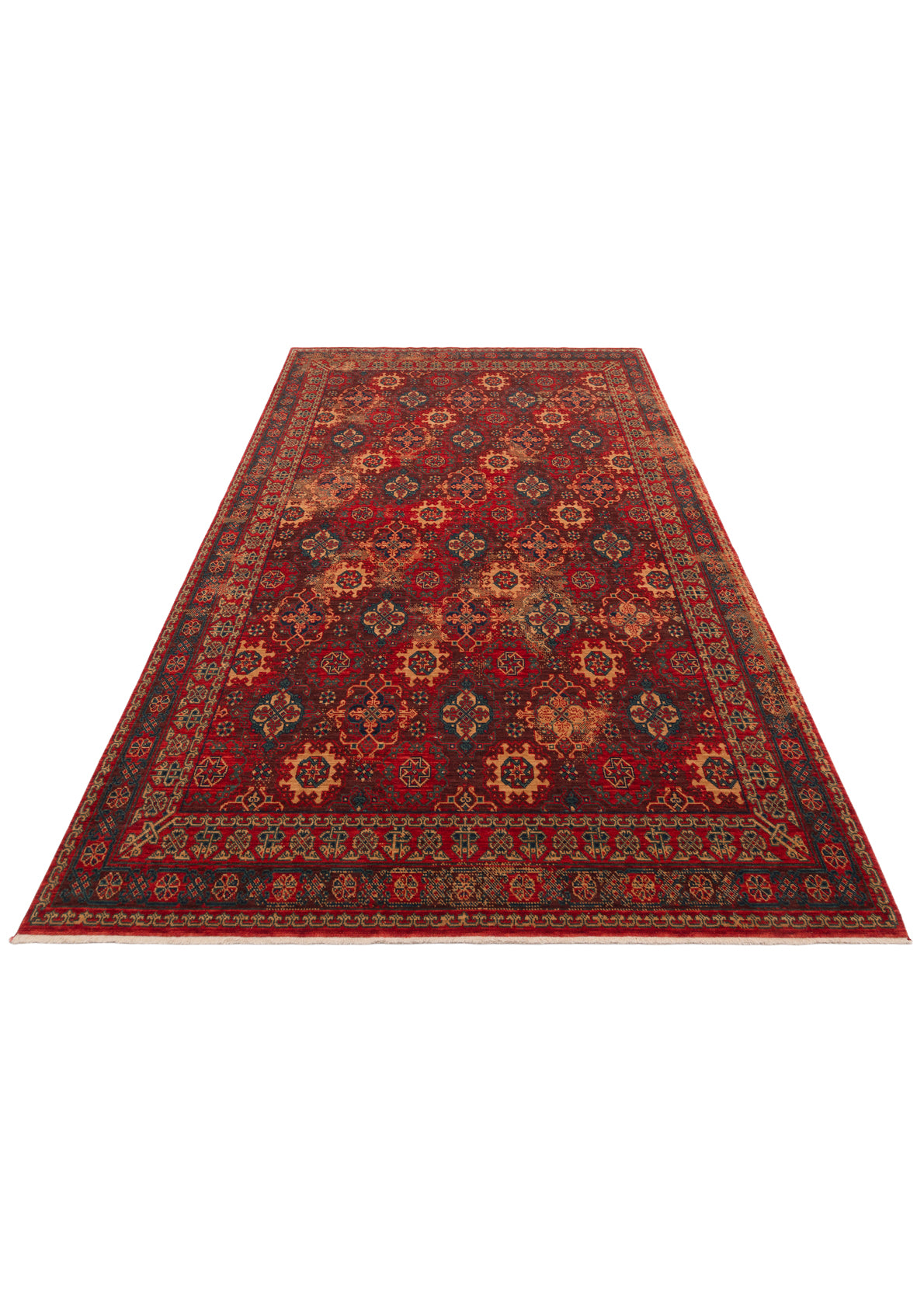 Rönesans El Emeği Anadolu Motifli Kırmızı Yün Geleneksel Desen Retro Otantik Salon Halısı