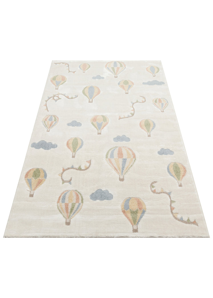 Picco Renkli Desenli Yıkanabilir Hav Vermeyen Toz Tutmayan Yumuşak Dokulu Bebek, Çocuk Odası Halısı - Mavi