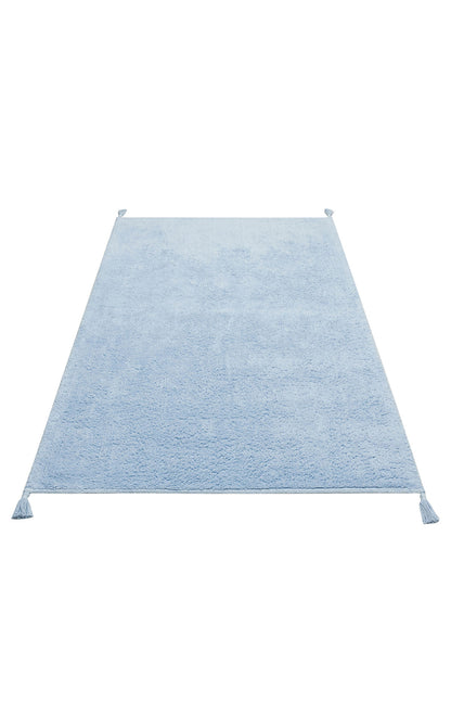 Bonny Düz Mavi Minimal Yıkanabilir Kaydırmaz Taban Yumuşak Yüzeyli Çocuk Odası Halısı - Lacivert