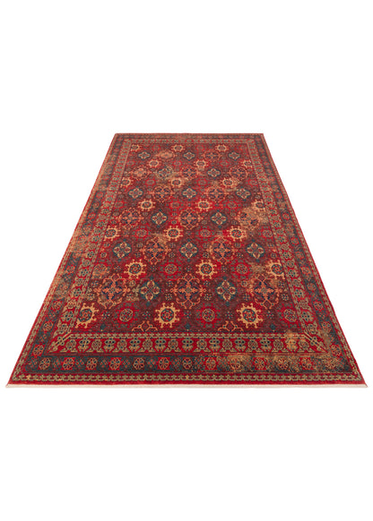 Rönesans El Emeği Anadolu Motifli Kırmızı Yün Geleneksel Desen Retro Otantik Salon Halısı