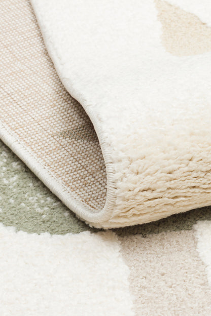 Petit Renkli Desenli Toz Vermeyen Yumuşak Dokulu Makinede Yıkanabilir Bebek ve Çocuk Odası Halısı - Turuncu