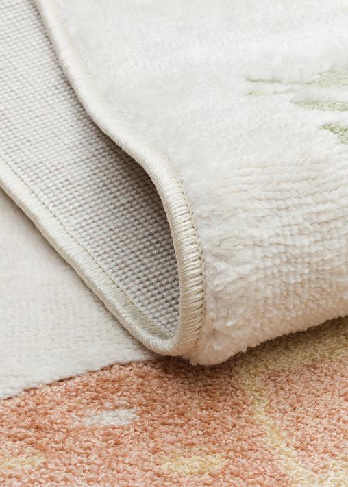 Picco Colorful Patterned Washable, Non-shedding, Dust-Resistant, Soft Textured Children's Room Rug - Orange