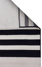 Riviera Modern Asimetrik Geometrik Desenli Krem Siyah Altın Rengi Viskon Polyester Şık Salon Halısı
