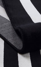 Riviera Modern Asimetrik Geometrik Desenli Krem Siyah Altın Rengi Viskon Polyester Şık Salon Halısı