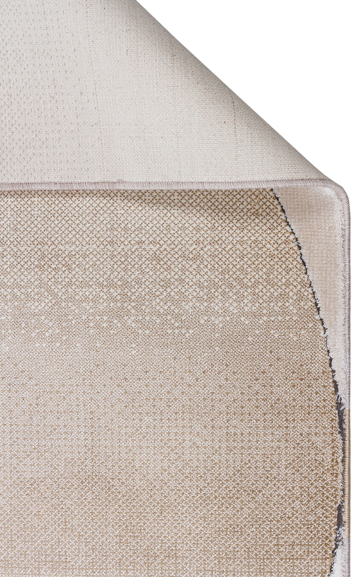 Riviera Modern Oval Geometrik Desenli Krem Siyah Altın Rengi Viskon Polyester Şık Salon Halısı