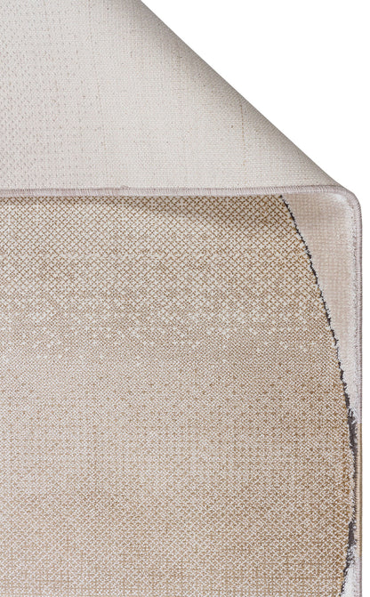 Riviera Modern Oval Geometrik Desenli Krem Siyah Altın Rengi Viskon Polyester Şık Salon Halısı