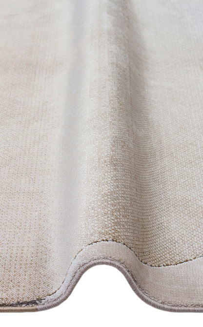 Riviera Modern Oval Geometrik Desenli Krem Siyah Altın Rengi Viskon Polyester Şık Salon Halısı