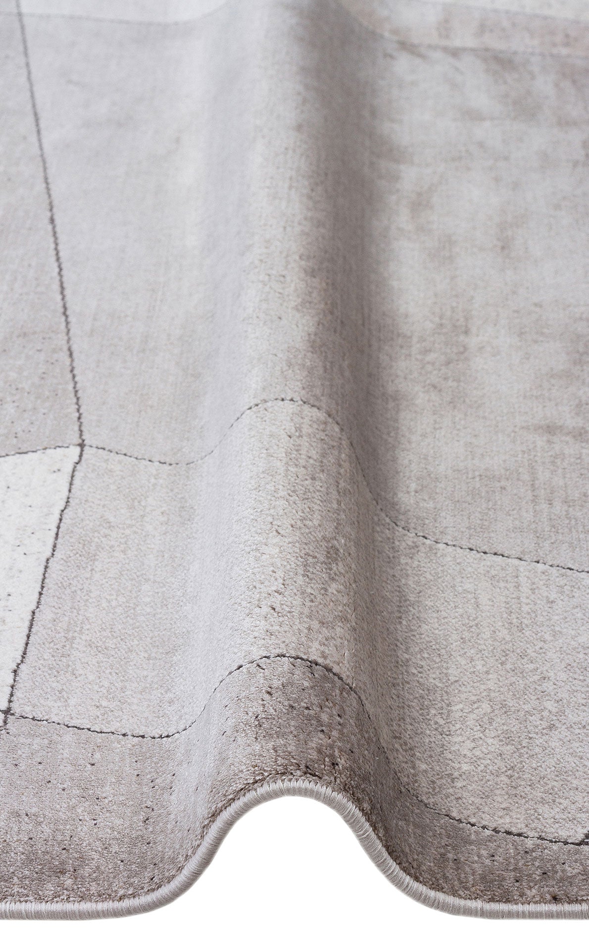 Riviera Modern Geometrik Desenli Vizon Krem Viskon Polyester Minimal Şık Yatak Odası Salon Halısı