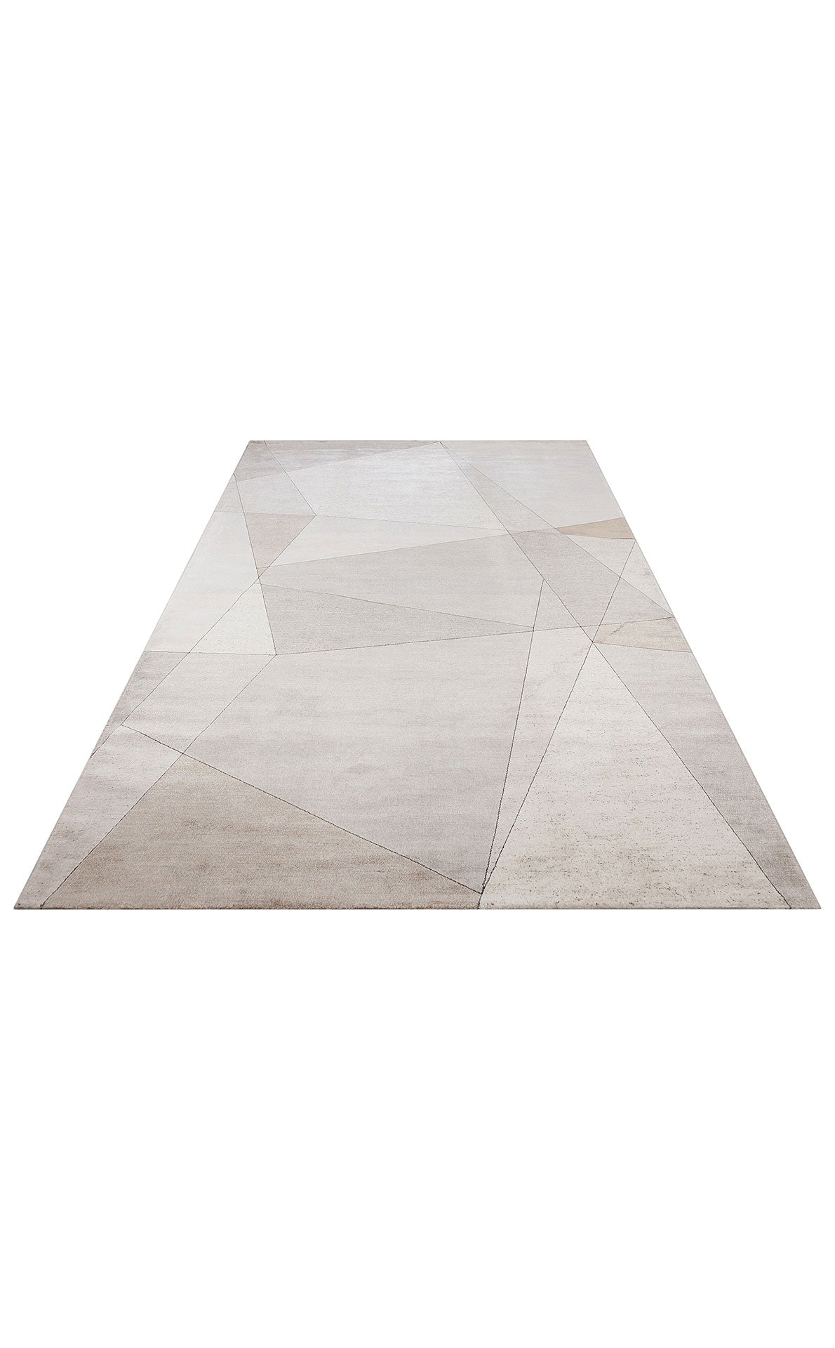 Riviera Modern Geometrik Desenli Vizon Krem Viskon Polyester Minimal Şık Yatak Odası Salon Halısı