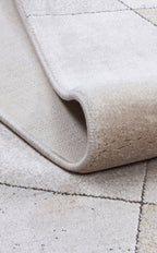 Riviera Modern Geometrik Desenli Vizon Krem Viskon Polyester Minimal Şık Yatak Odası Salon Halısı