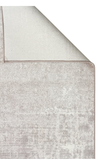 Riviera Modern Geometrik Desenli Krem Gri Viskon Polyester Minimal Şık Yatak Odası Salon Halısı