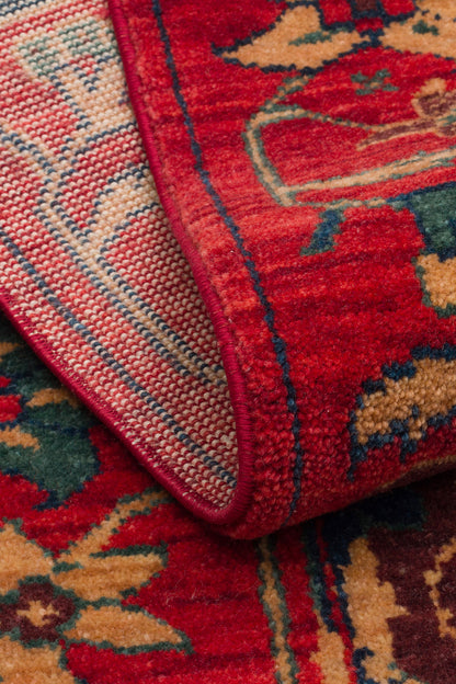 Rönesans El Emeği Etnik Motifli Kırmızı Yün Geleneksel Desen Vintage Yatak Odası Salon Halısı