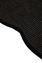 Sisalo Morphea Cotton Bordered Amorphous Sisal Rug Minimal Bohemian Style Natural Look Rug - Black