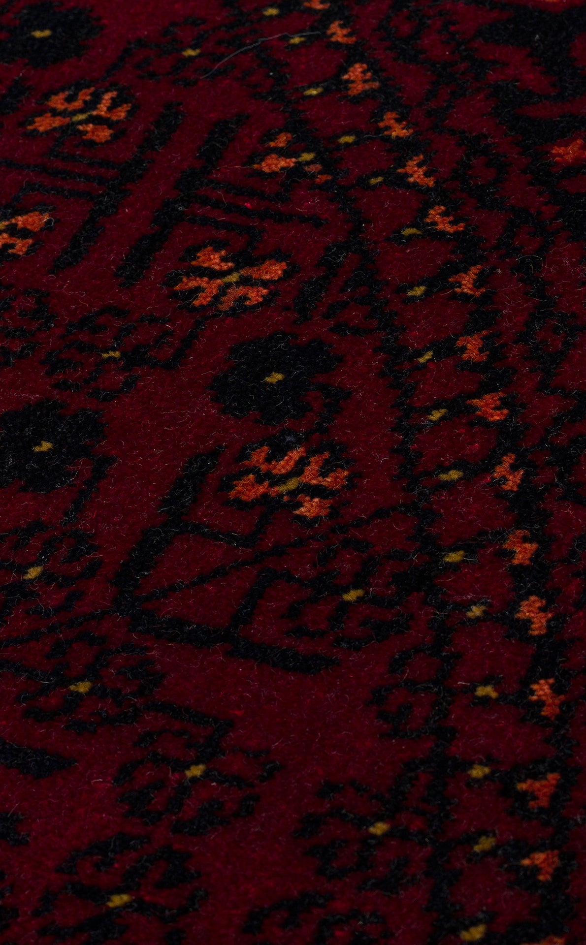 Afghan Yağcıbedir Patterned Handmade Nostalgic Red Bamboo Uşak Carpet Produced on Special Looms