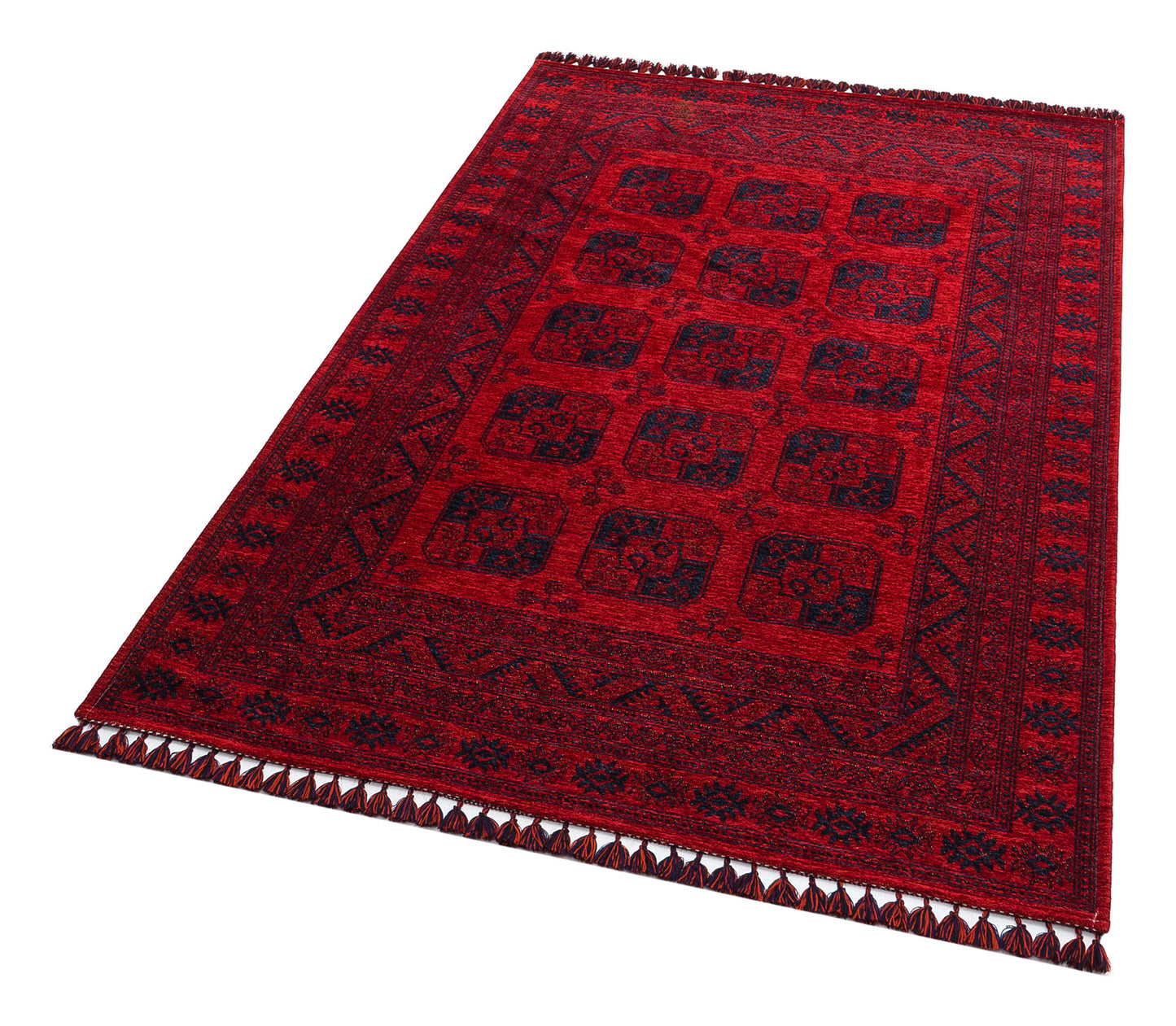 Nostalgic Afghan Yagcibedir Patterned Antiallergic Washable Non-Slip Fine Woven Red Carpet