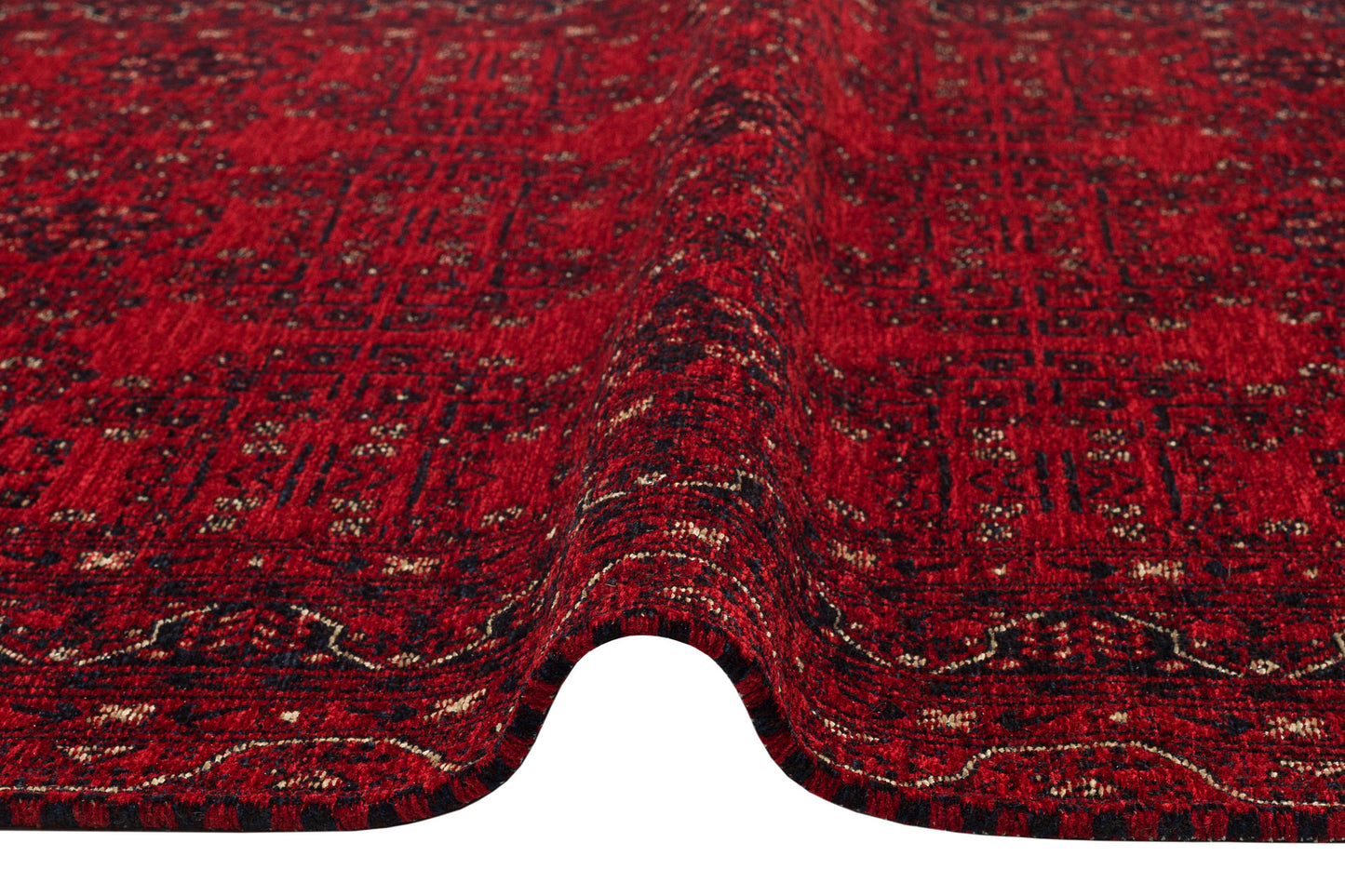 Nostalgic Afghan Yagcibedir Patterned Antiallergic Washable Non-Slip Fine Woven Red Carpet