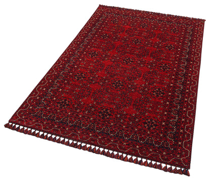 Nostalgic Afghan Yagcibedir Patterned Antiallergic Washable Non-Slip Fine Woven Red Carpet