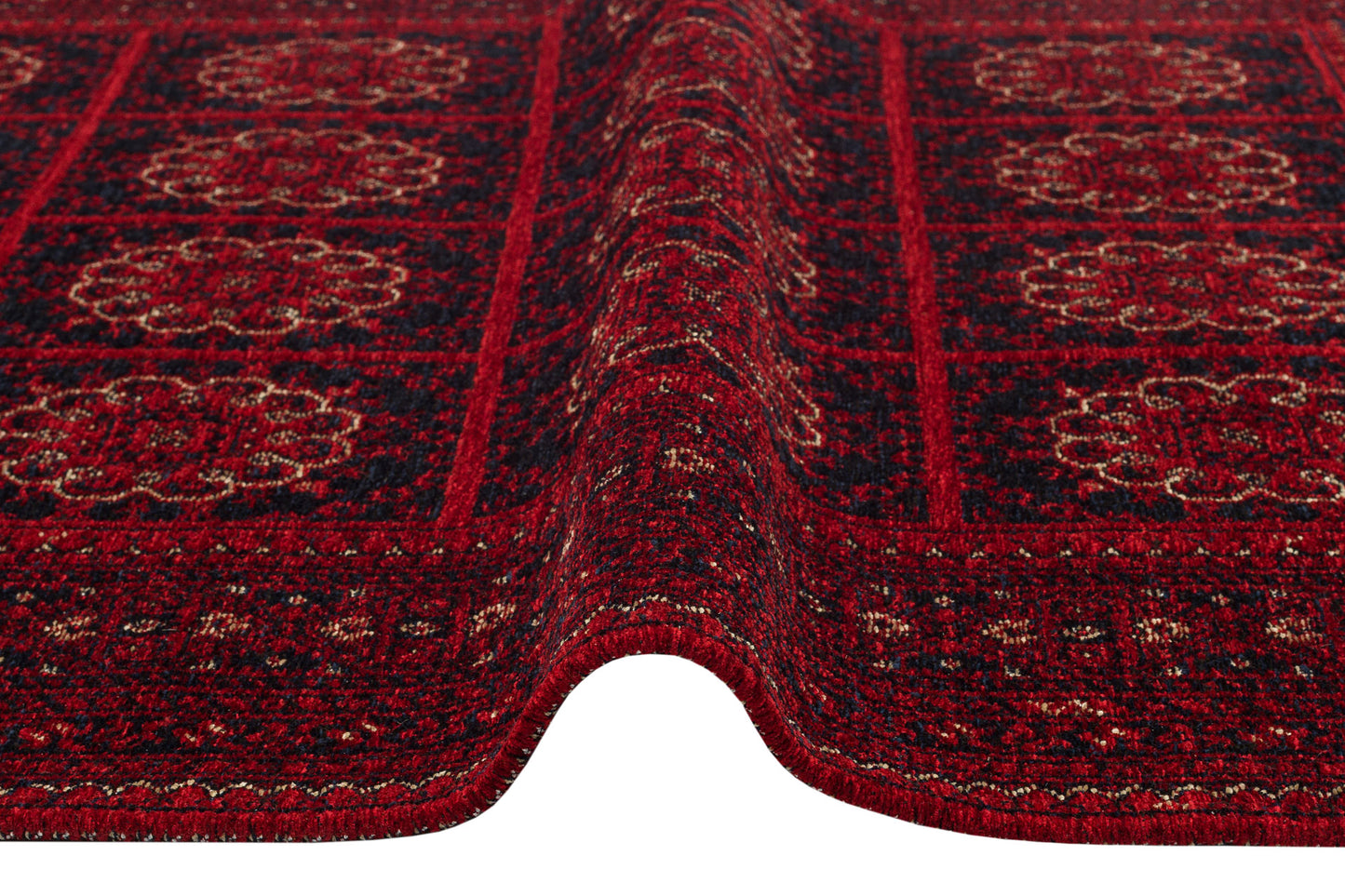 Nostalgic Afghan Yagcibedir Patterned Antiallergic Washable Non-Slip Fine Woven Red Carpet