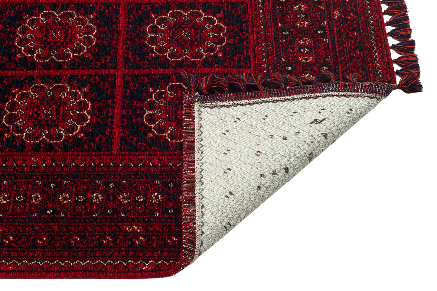 Nostalgic Afghan Yagcibedir Patterned Antiallergic Washable Non-Slip Fine Woven Red Carpet