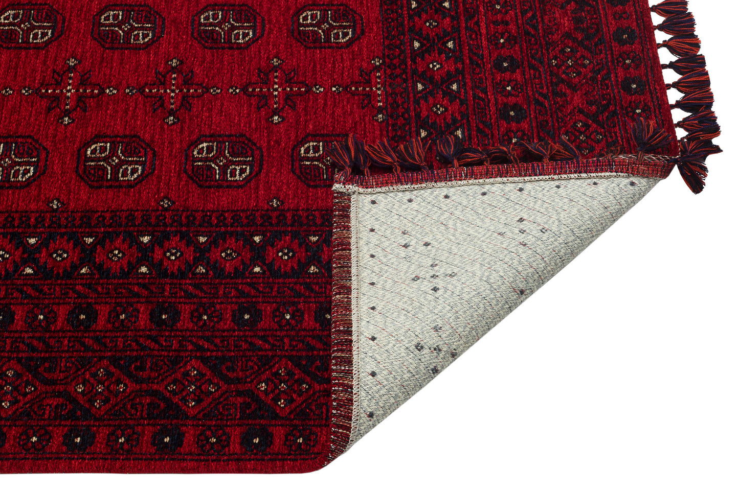 Nostalgic Afghan Yagcibedir Patterned Antiallergic Washable Non-Slip Fine Woven Red Carpet