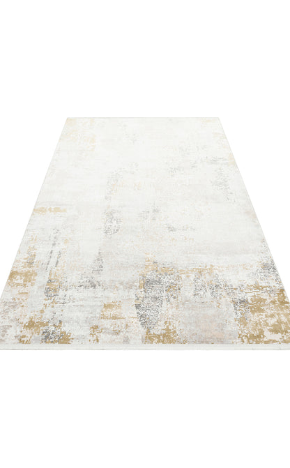 Durable, Long-Lasting Stylish Cream Gray Living Room Kitchen Hallway Carpet Made with Acrylic and Polyester