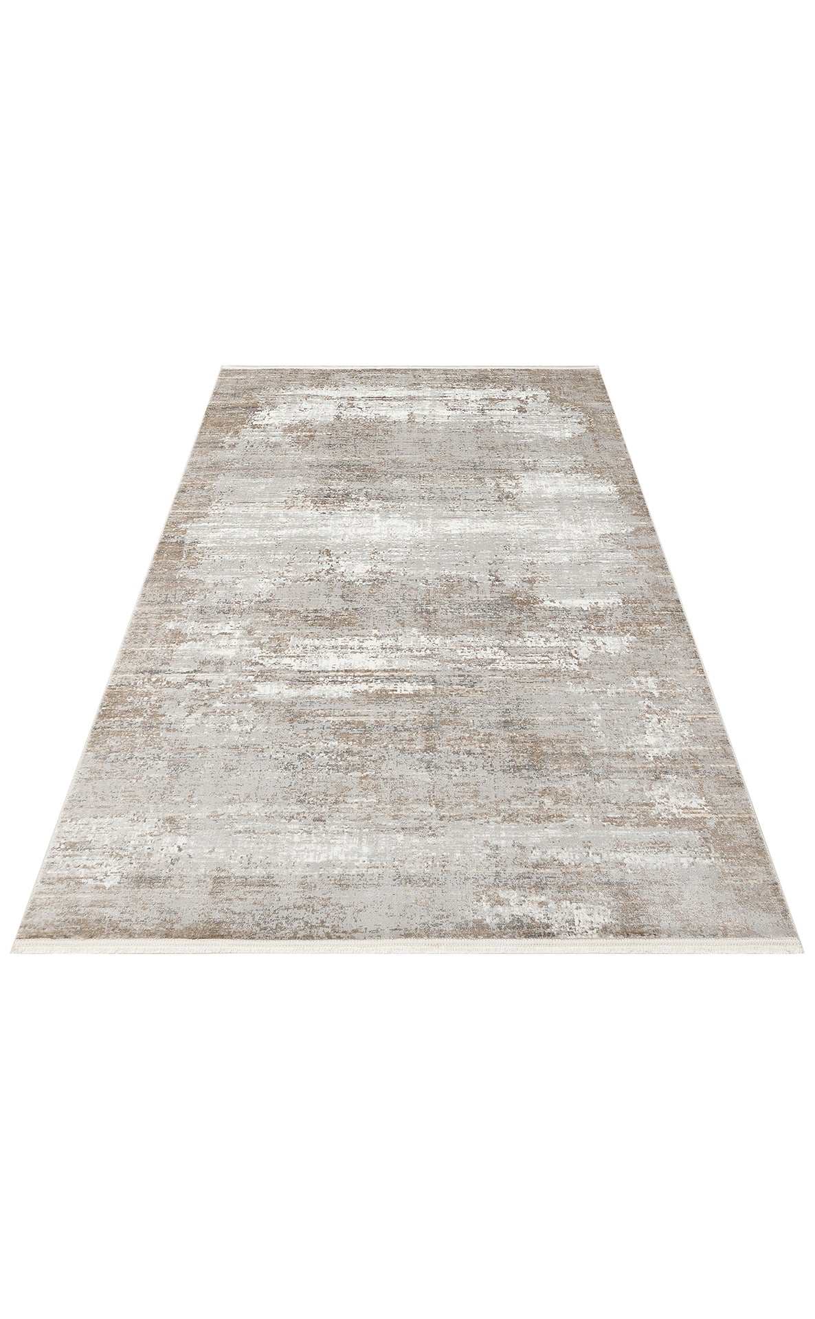 Durable, Long-Lasting Stylish Cream Gray Living Room Kitchen Hallway Carpet Made with Acrylic and Polyester