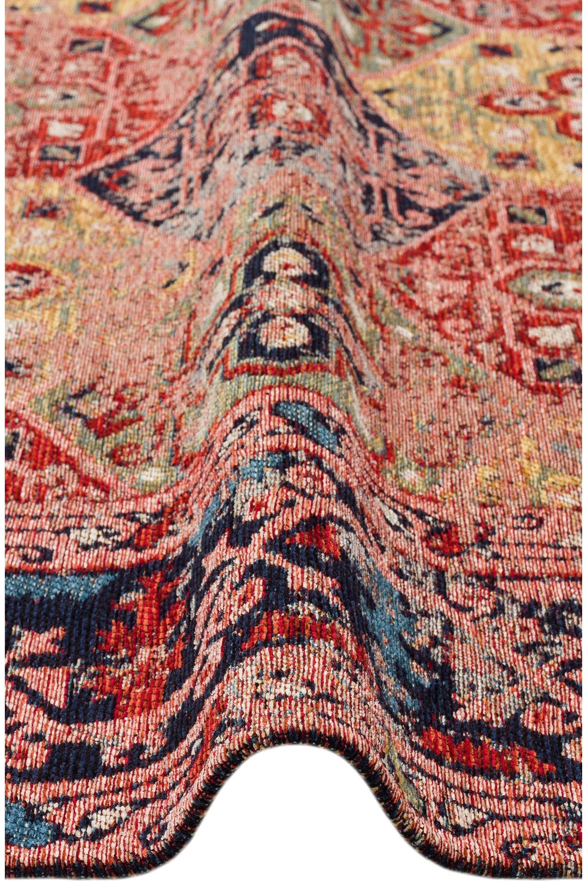 Nostalgia Anatolian Antique Patterned Washable Non-Slip Based Water Repellent Ethnic Red Rug