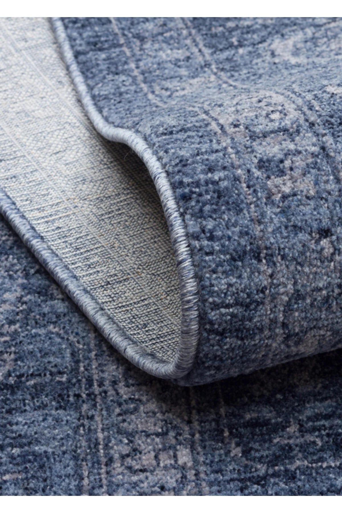 Antik Pers Vintage Klasik Lacivert Hayat Ağacı Desenli Retro Polyester Modern Otantik Salon Halısı