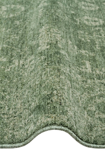 Antik Pers Vintage Klasik Yeşil Etnik Motifli Retro Polyester Modern Desenli Otantik Salon Halısı