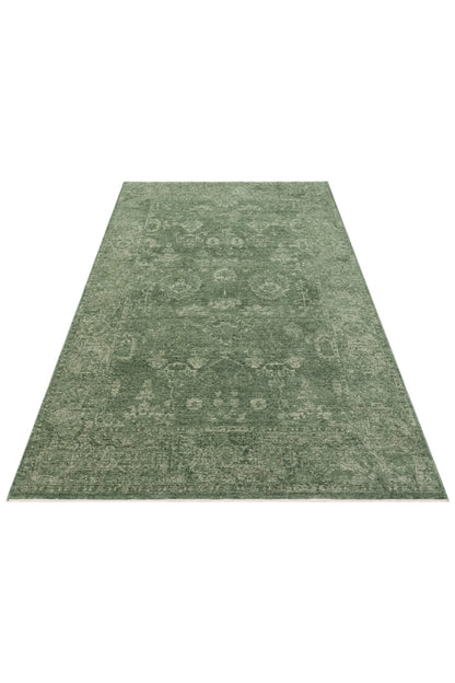 Antik Pers Vintage Klasik Yeşil Etnik Motifli Retro Polyester Modern Desenli Otantik Salon Halısı