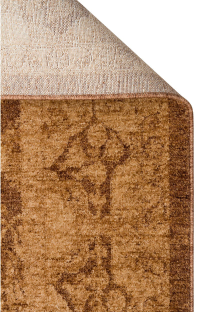 Antik Pers Vintage Bej Etnik Desenli Polyester Otantik Koridor Mutfak Yatak Odası Salon Halısı