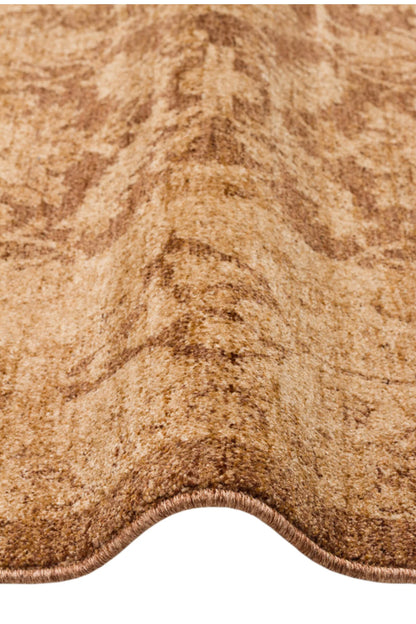 Antik Pers Vintage Bej Etnik Desenli Polyester Otantik Koridor Mutfak Yatak Odası Salon Halısı