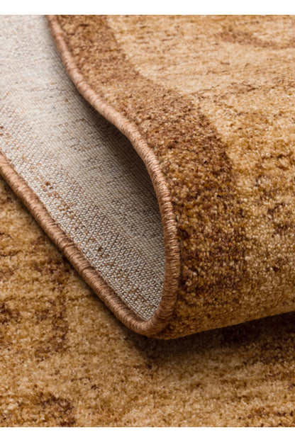 Antik Pers Vintage Bej Etnik Desenli Polyester Otantik Koridor Mutfak Yatak Odası Salon Halısı