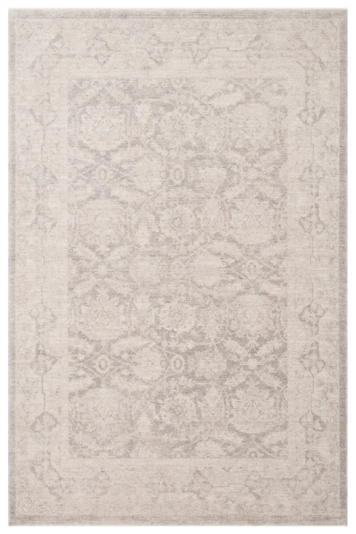 Antik Pers Vintage Klasik Gri Etnik Motifli Retro Polyester Modern Desenli Otantik Salon Halısı