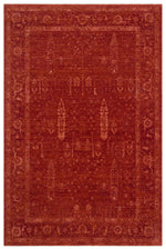 Antik Pers Vintage Klasik Kırmızı Hayat Ağacı Desenli Retro Polyester Modern Otantik Salon Halısı