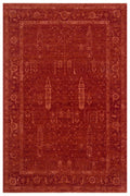 Antique Persian Vintage Classic Red Tree of Life Pattern Retro Polyester Modern Authentic Living Room Rug