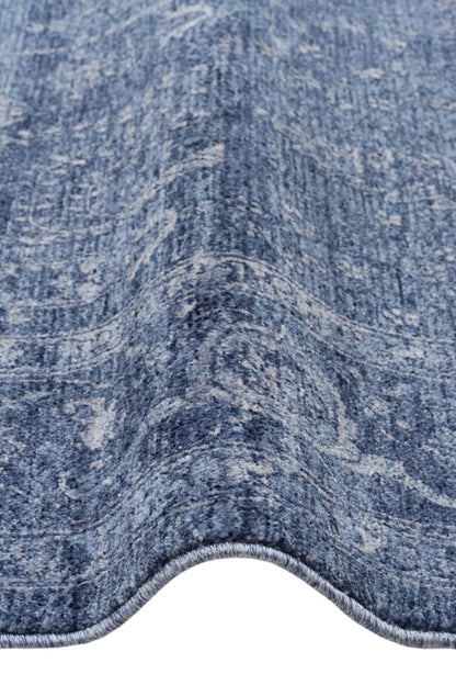 Antik Pers Vintage Klasik Lacivert Hayat Ağacı Desenli Retro Polyester Modern Otantik Salon Halısı