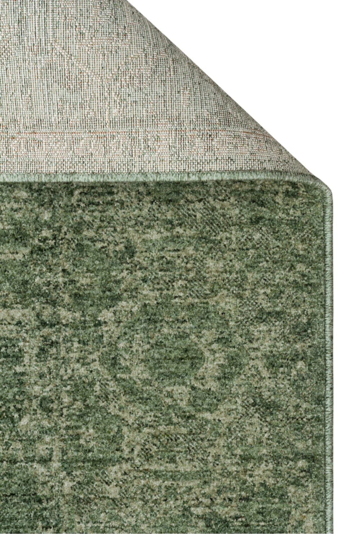 Antik Pers Vintage Klasik Yeşil Etnik Motifli Retro Polyester Modern Desenli Otantik Salon Halısı