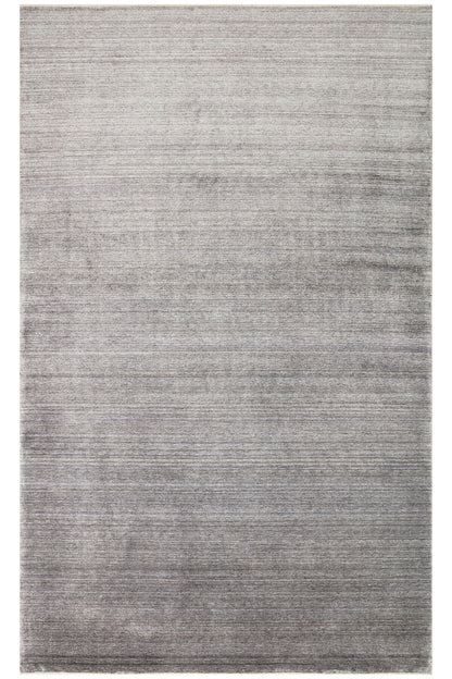 Atlas Serisi Antrasit Minimal Düz Saçaklı Lyocell Dokulu Özel Tezgah Salon Halısı