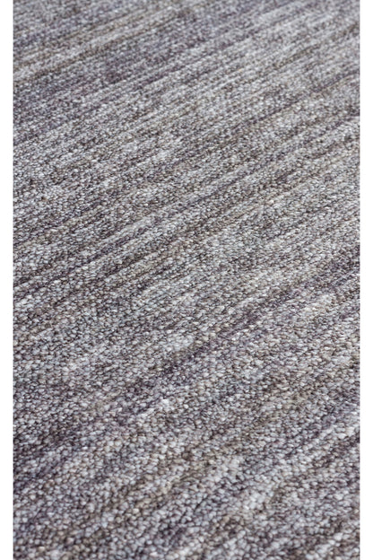 Atlas Serisi Antrasit Minimal Düz Saçaklı Lyocell Dokulu Özel Tezgah Salon Halısı