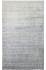 Atlas Series Carpet, Light Grey, Minimal Fringed, Lyocell Textured, Special Loom-Made Living Room Rug