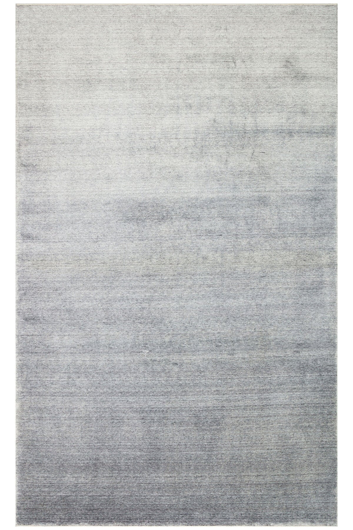 Atlas Serisi Halı Açık Gri Minimal Saçaklı Lyocell Dokulu Özel Tezgah Salon Halısı