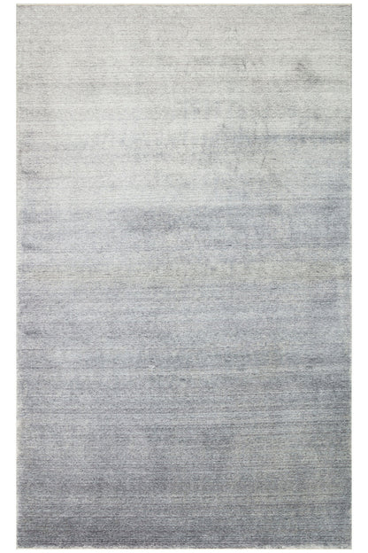 Atlas Serisi Halı Açık Gri Minimal Saçaklı Lyocell Dokulu Özel Tezgah Salon Halısı